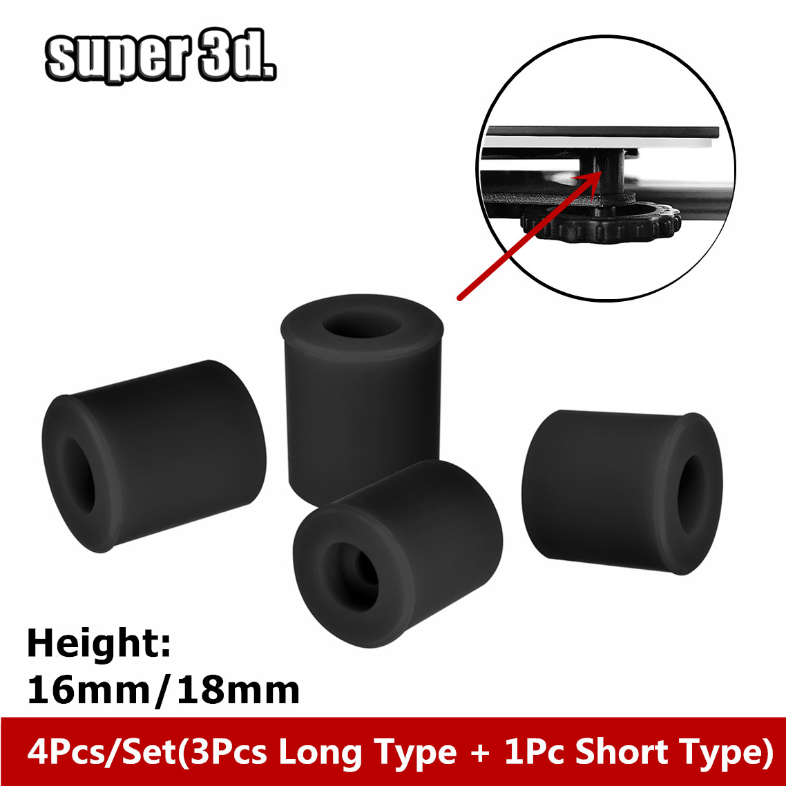 3D Printer Stand - 4/8/20Pcs Hot Bed Leveling Silicone Column