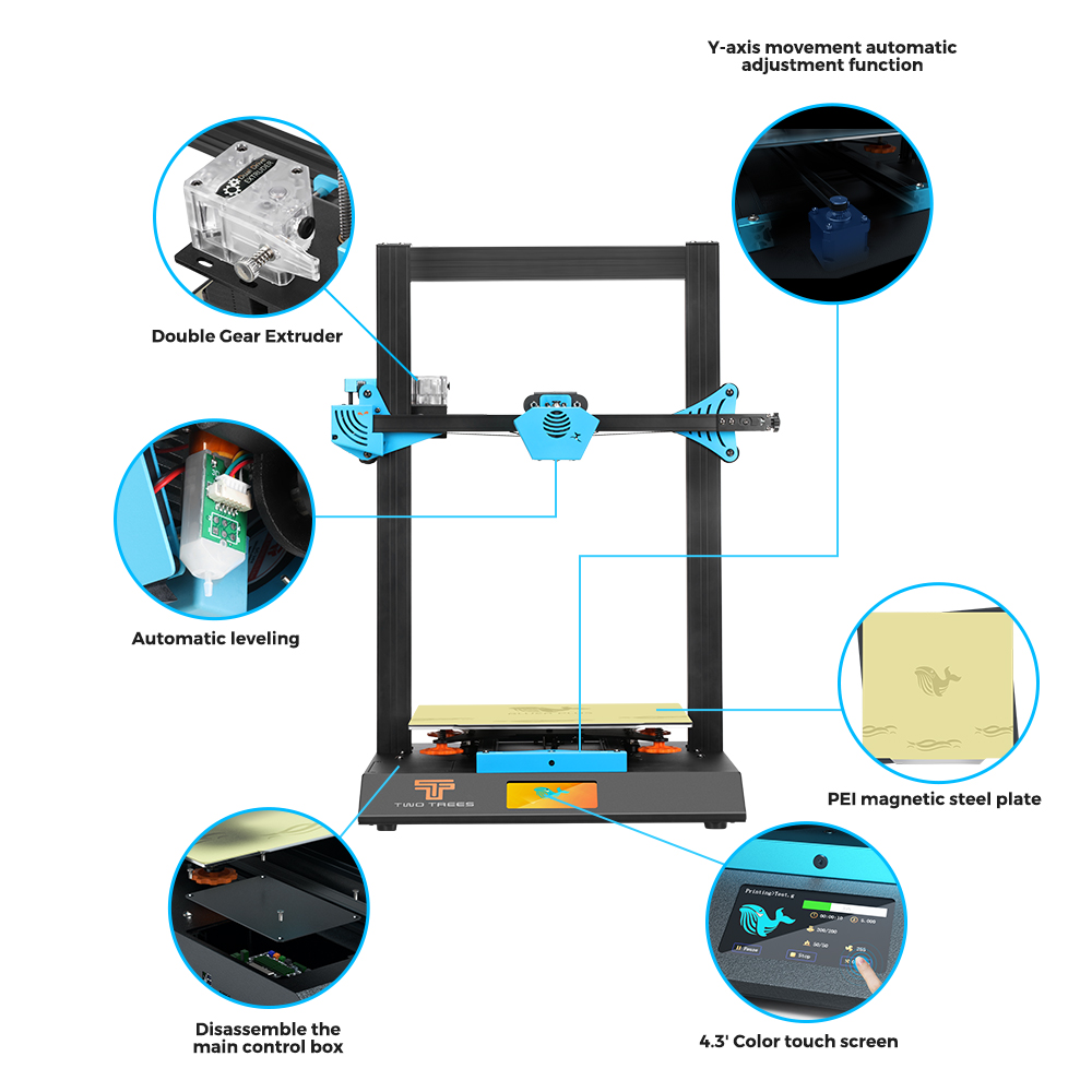 Twotrees Blu-5 Bluer Plus l3D  - Corexy 3D Printer Kit 评论和价格