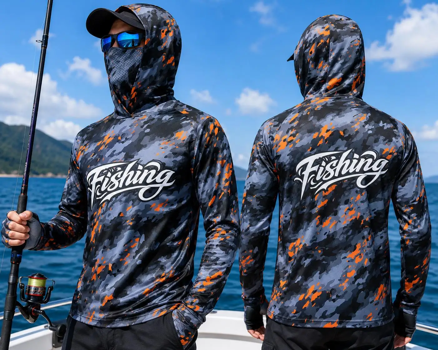 Mens Fishing Hooded Shirt UPF5 - Resin 评论和价格