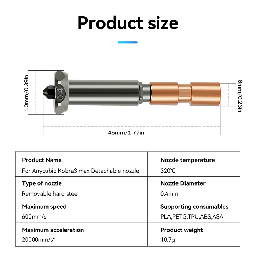 New Upgrade Nozzle For Anycubi - Hotend 0.4Mm 评论和价格