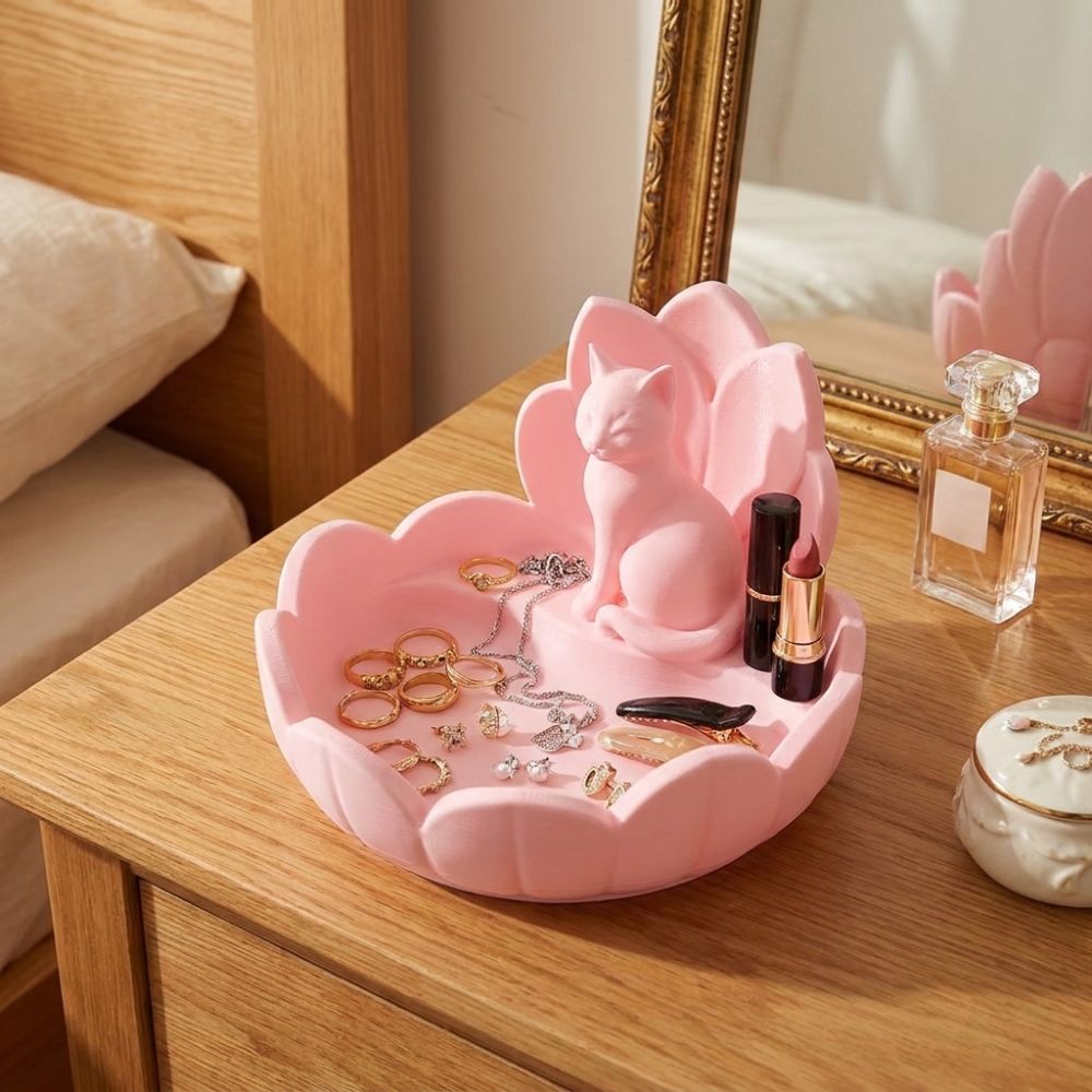 Cute Lotus Cat Jewelry Storage - 3D Printer Stand 评论和价格